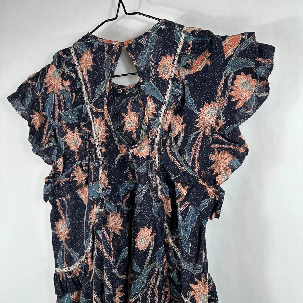 Isabel Marant Floral Ruffle Sleeve Top | Size 38 | US Size 6 - Picture 9 of 12